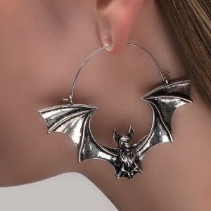 Bat hoop earrings